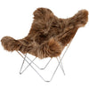 Cuero Iceland Mariposa Butterfly Chair, Wild Brown/Chrome