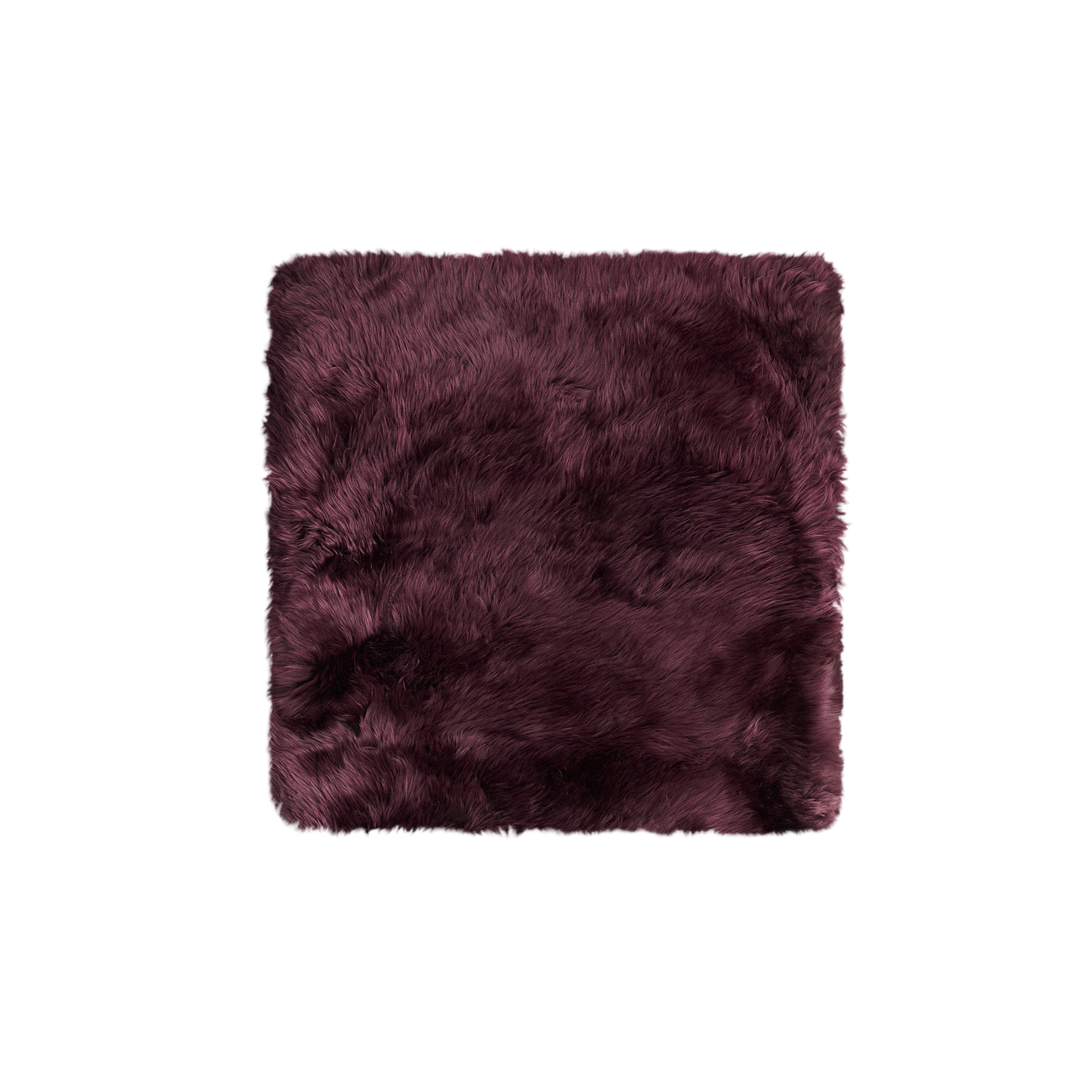 Plum purple genuine sheepskin chair pad | Square