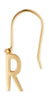 Design Letters Initial Earrings With Letter Gold, R