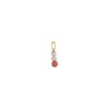 Design Letters Perle Stick Charm 4 mm pendentif or plaqué, chroste rouge