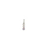 Design Letters Perle Stick Charm 4 mm pendentif argenté plaqué, cristal pur