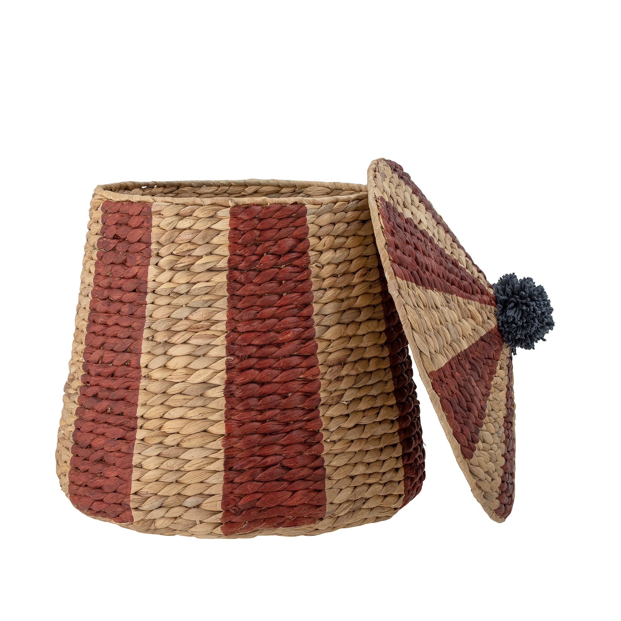 Bloomingville MINI Birsen Basket w/Lid, Red, Water Hyacinth