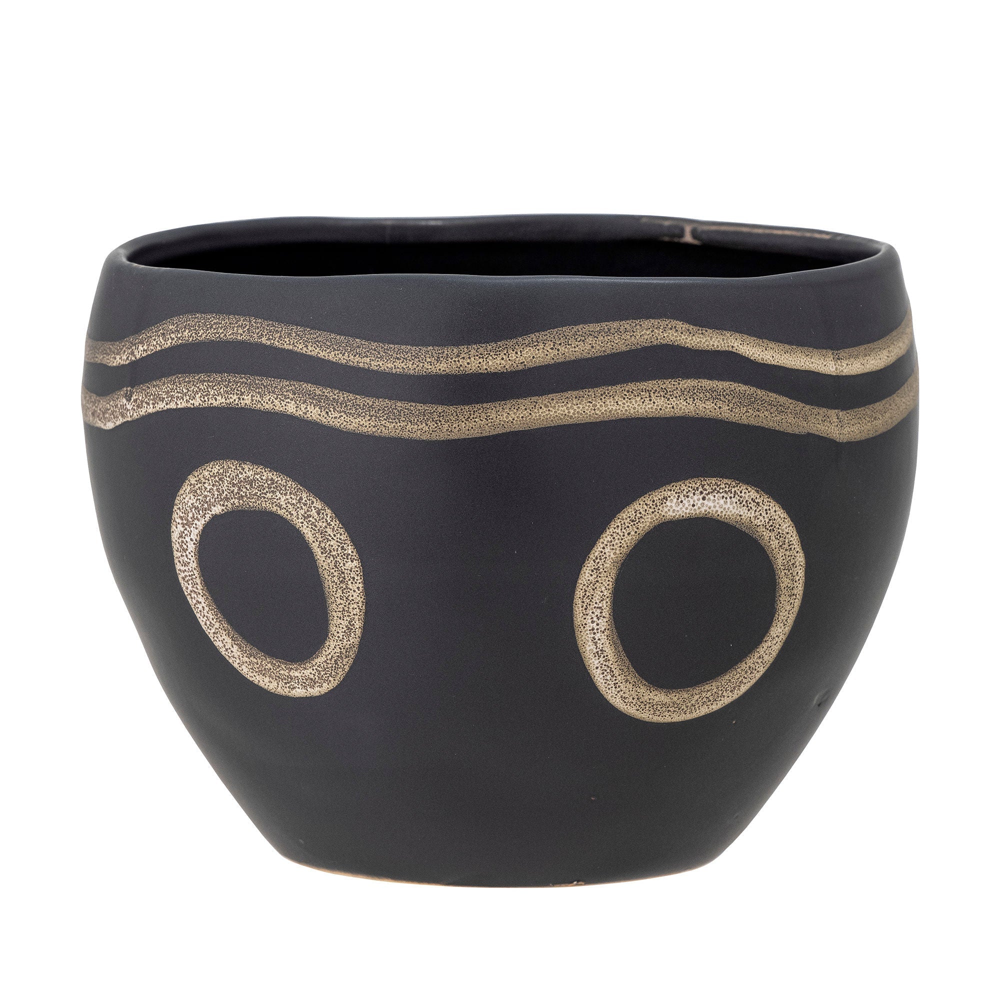 Bloomingville Magnus Flowerpot, Black, Stoneware