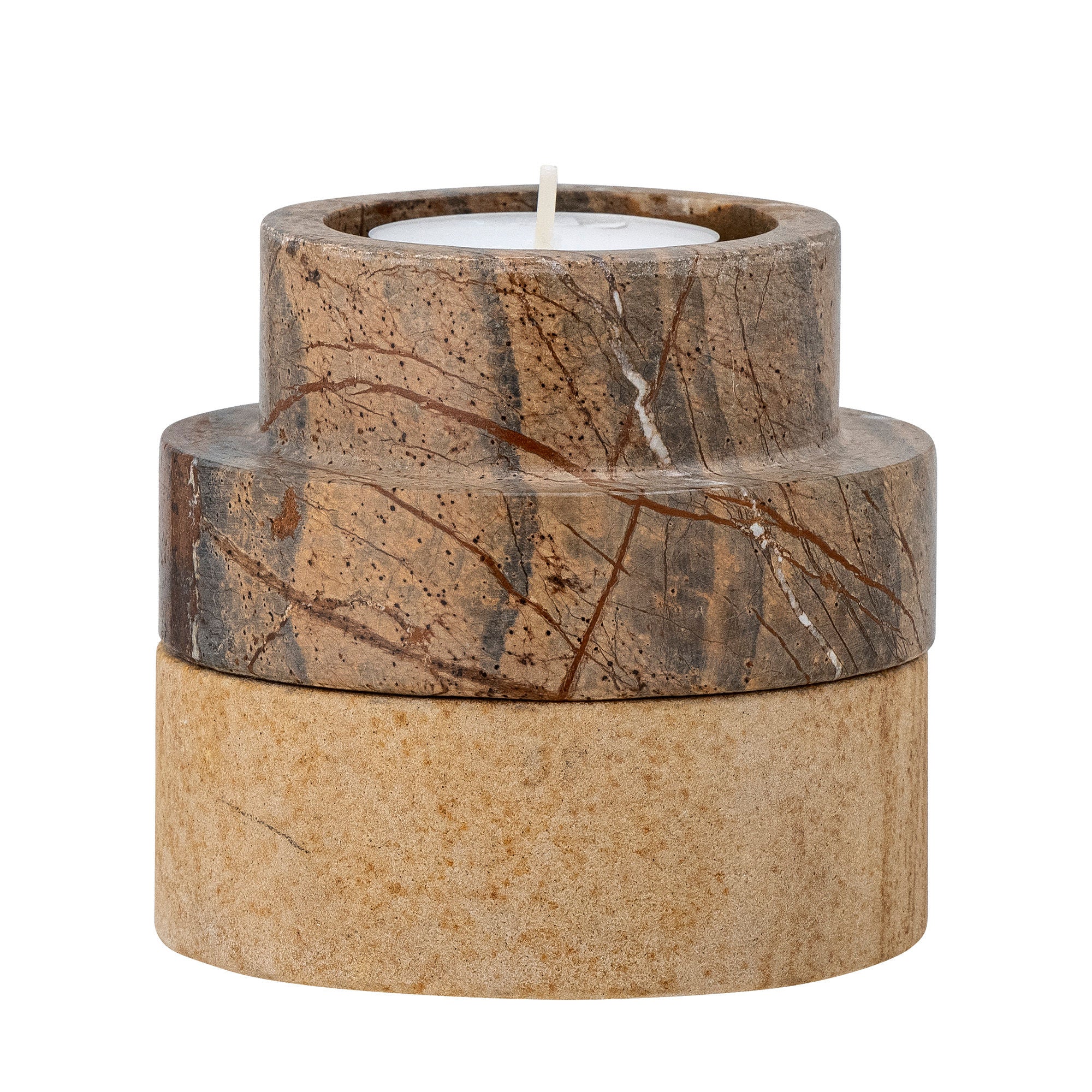 Bloomingville Dalin Votive & Candle Holder, Brown, Sandstone