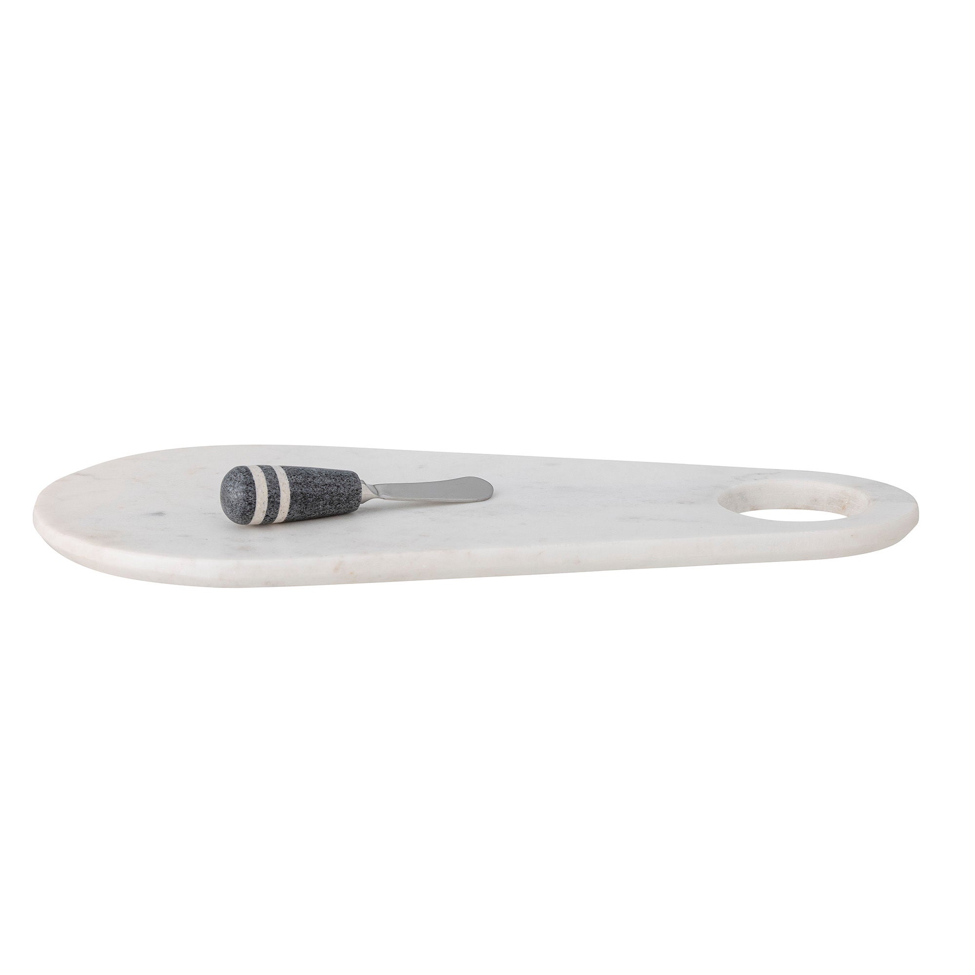 Bloomingville Abrielle Serving Board w/Knife, White, Marble