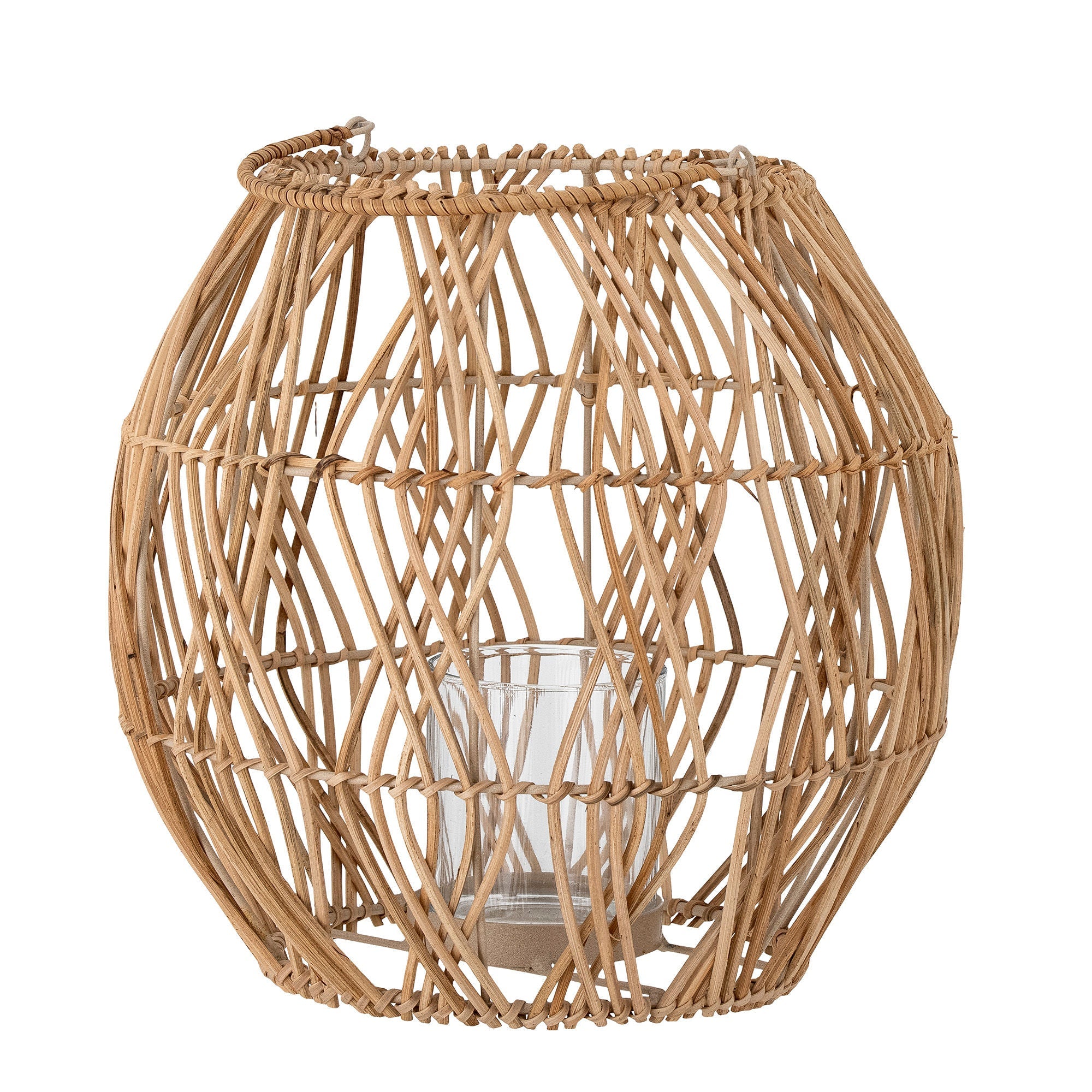 Creative Collection Maiga Lantern w/Glass, Nature, Rattan