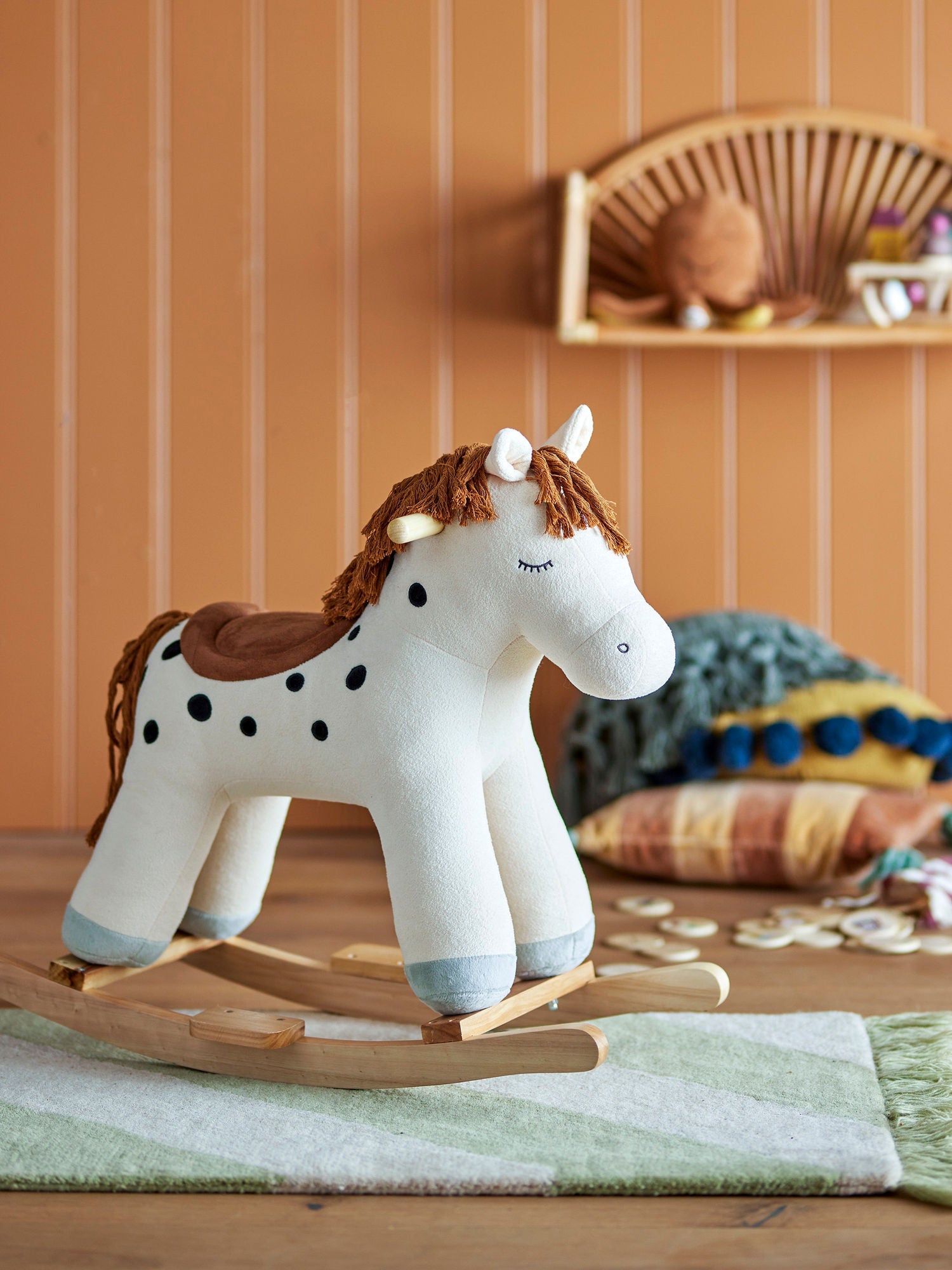 Bloomingville MINI Merlen Rocking Toy, Horse, White, Polyester