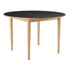 Fdb Møbler C62 E Dining Table With Pull Out Function, Natural/Black Linoleum