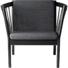 FDB Møbler Fauteuil J146, chêne noir, tissu gris foncé