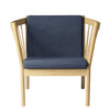 FDB Møbler Fauteuil J146, chêne, tissu bleu foncé