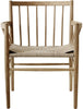 Fdb Møbler J81 Dining Chair With Armrest, Oak, Natural Wicker