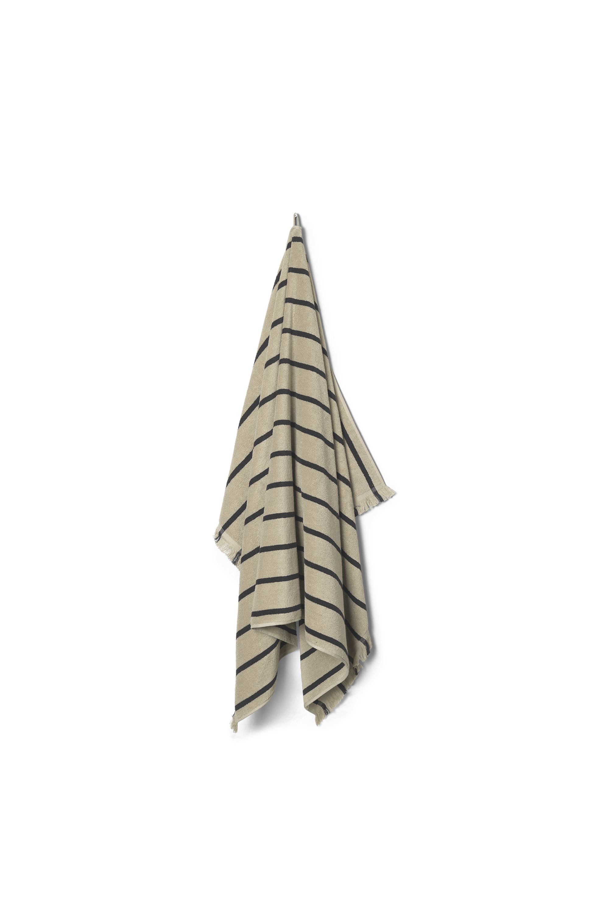 Ferm Living Alee Beach Towel, Sand/Black