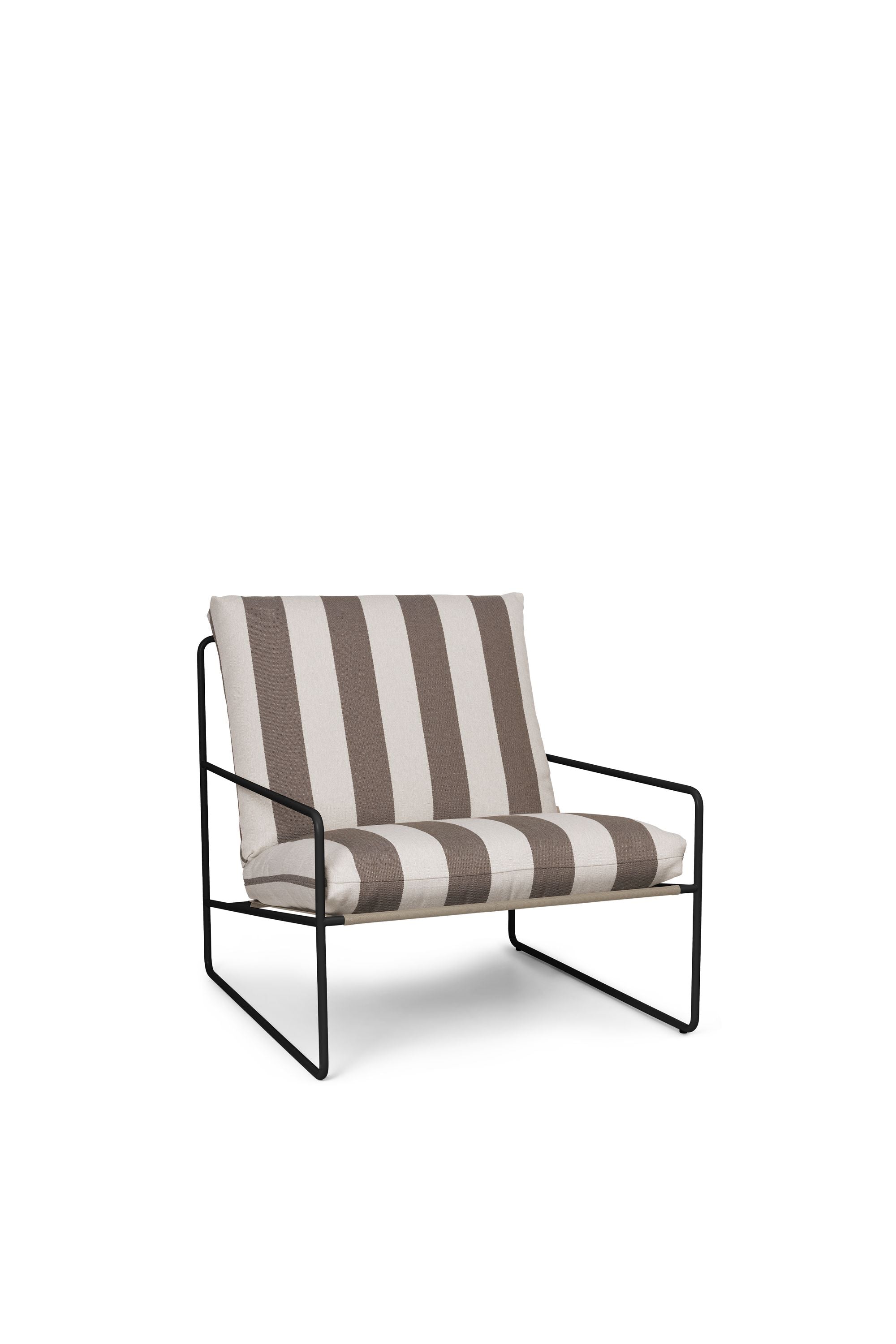 Ferm Living Desert 1 Seater Stripe, Black/Chocolate