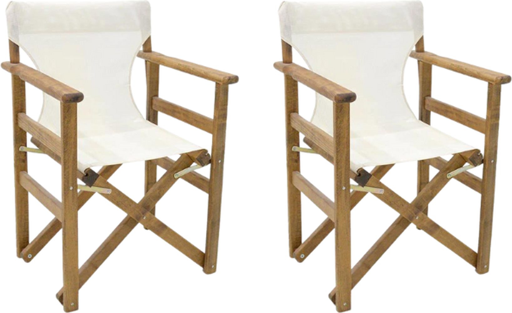 Folding Garden Armchair SPACE Walnut White 61x51x86cm Set 2 pcs.