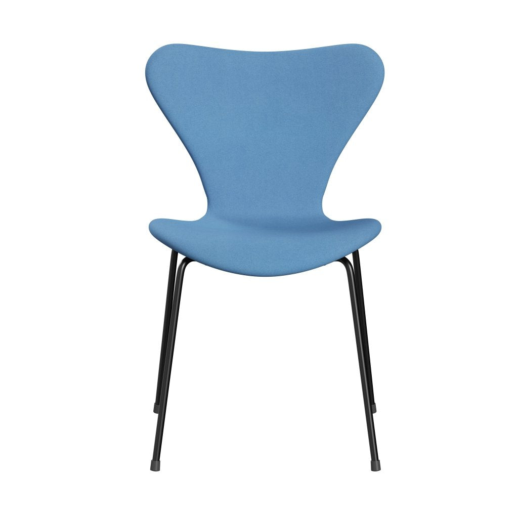 [product_category]-Fritz Hansen 3107 Chair Full Upholstery, Black/Divina Light Blue (Div712)-Fritz Hansen-3107FU-DIV712-DRBL-FRI-1