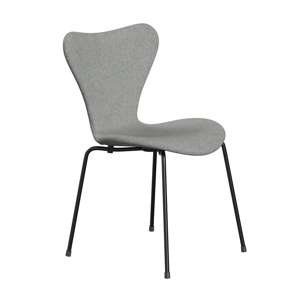 [product_category]-Fritz Hansen 3107 Chair Full Upholstery, Black/Divina Melange Light Grey-Fritz Hansen-3107FU-DIM120-DRBL-FRI-2