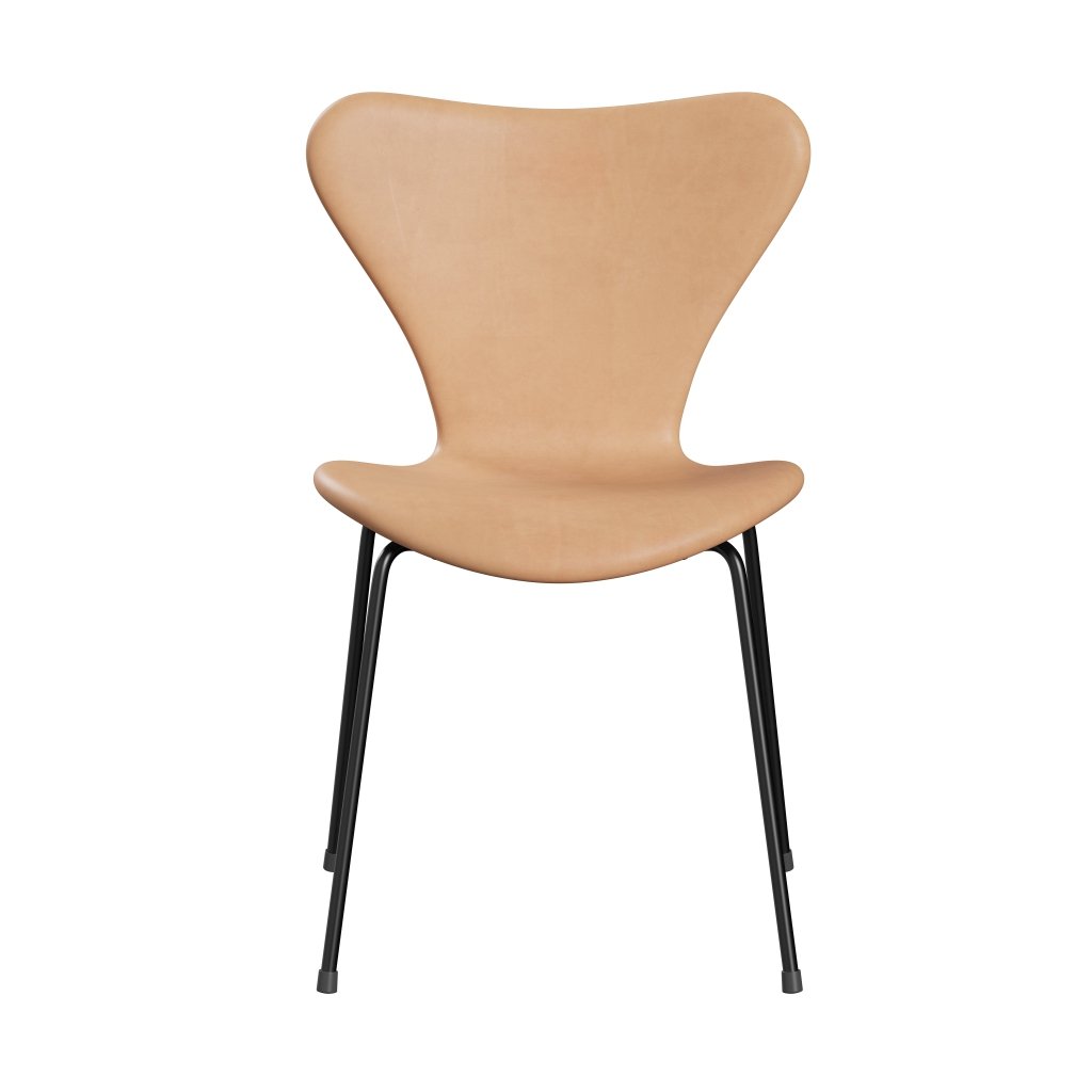 [product_category]-Fritz Hansen 3107 Chair Full Upholstery, Black/Natural Leather-Fritz Hansen-3107FU-NATUR-DRBL-FRI-1