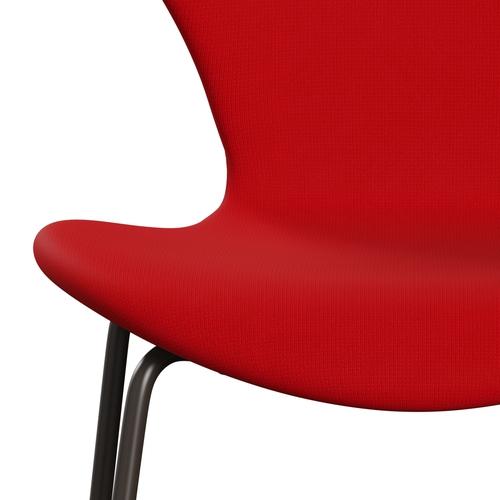 [product_category]-Fritz Hansen 3107 Chair Full Upholstery, Brown Bronze/Fame Red (F64119)-Fritz Hansen-3107FU-F64119-DBPC-FRI-6