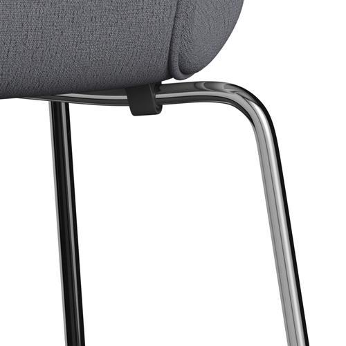 [product_category]-Fritz Hansen 3107 Chair Full Upholstery, Chrome/Christianshavn Light Grey-Fritz Hansen-3107FU-CH1171-CST-FRI-7