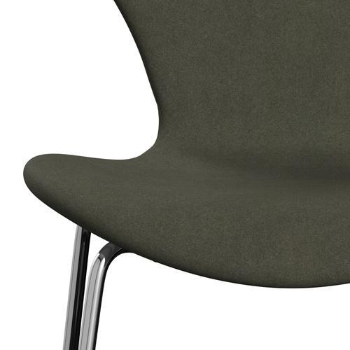 [product_category]-Fritz Hansen 3107 Chair Full Upholstery, Chrome/Divina Military Green-Fritz Hansen-3107FU-DIV944-CST-FRI-6