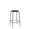 Fritz Hansen Tabouret de comptoir haut Dot 4 pieds, cuir intense noir/base enduite de poudre noire