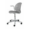 Fritz Hansen N02 Recycle Swivel Armchair, Grey/Polished Aluminium