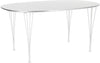 Fritz Hansen Super Ellipse Table Laquée 100 x150 cm, stratifié blanc