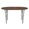 Fritz Hansen Table à manger Superellipse Brown Bronze / Nut Nut Withing Table Table Edge, 135x90 cm