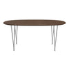 Fritz Hansen Table à manger Superellipse Chrome / placage de noix avec bord de table en noyer, 170x100 cm