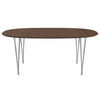 Fritz Hansen Table à manger Superellipse Chrome / placage de noix avec bord de table en noyer, 180x120 cm