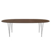 Fritz Hansen Table à manger Superellipse Chrome / placage de noix avec bord de table en noyer, 240x120 cm