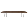 Fritz Hansen Table à manger Superellipse Chrome / placage de noix avec bord de table en noyer, 300x130 cm