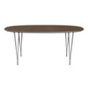 Fritz Hansen Table à manger Superellipse Powder Powder Ebated / Nut Nut, 170x100 cm