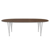 Fritz Hansen Table à manger Superellipse Powder Powder Ebated / Nut Nut, 240x120 cm