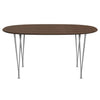 Fritz Hansen Table à manger Superellipse Powder Powder Ebated / Nut Nut avec bord de table en noyer, 150x100 cm