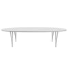 Fritz Hansen Superellipse Dining Table Grey Powder Coated/White Fenix Laminates, 300x130 Cm