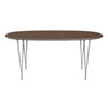 Fritz Hansen Table à manger Superellipse Silver Grey / Walnut Plavier, 170x100 cm