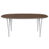 Fritz Hansen Table à manger Superellipse Silver Grey / Walnut Plavier, 180x120 cm