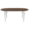 Fritz Hansen Table à manger Superellipse Silver Grey / Nut Nut Wired Table Table Edge, 180x120 cm