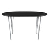 Fritz Hansen Table à manger Superellipse Silvergrey / Black Fenix ​​Laminats, 135x90 cm