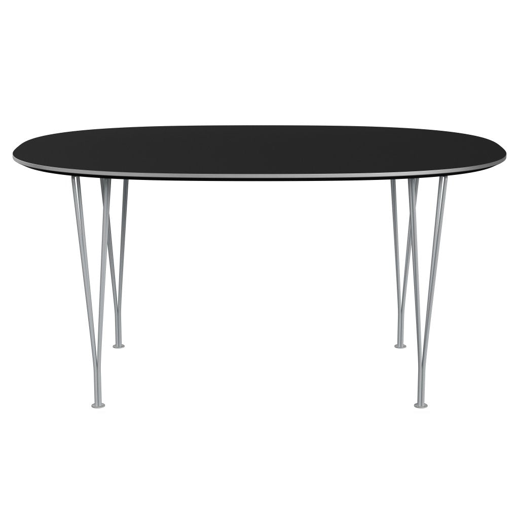 [product_category]-Fritz Hansen Superellipse Dining Table Silvergrey/Black Fenix Laminates, 150x100 Cm-Fritz Hansen-B612-FXBLL-SPAL-SIGREY-FRI-1