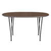 Fritz Hansen Table à manger Superellipse Graphite / placage de noix, 135x90 cm