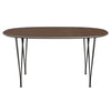 Fritz Hansen Table à manger Superellipse Graphite / placage de noix, 150x100 cm