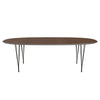 Fritz Hansen Table à manger Superellipse Graphite / placage de noix, 240x120 cm