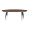 Fritz Hansen Superellipse Table extensible Graphite / placage de noix, 270x100 cm