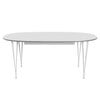 Fritz Hansen Table extensible Superellipse Lamiminats Fenix ​​blancs, 300x120 cm