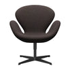  Swan Lounge Chair Black Lacquered/Divina Md Chocolate