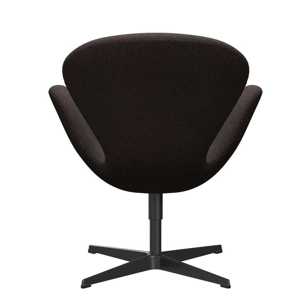 [product_category]-Fritz Hansen Swan Lounge Chair, Black Lacquered/Divina Md Chocolate-Fritz Hansen-3320-DMD353-BLLA-FRI-4