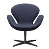 Fritz Hansen Swan Lounge Chair, Black Lacquered/Divina Md Cool Grey