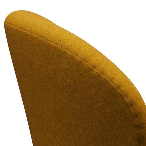 [product_category]-Fritz Hansen Swan Lounge Chair, Black Lacquered/Divina Melange Ochre Yellow-Fritz Hansen-3320-DIM457-BLLA-FRI-5